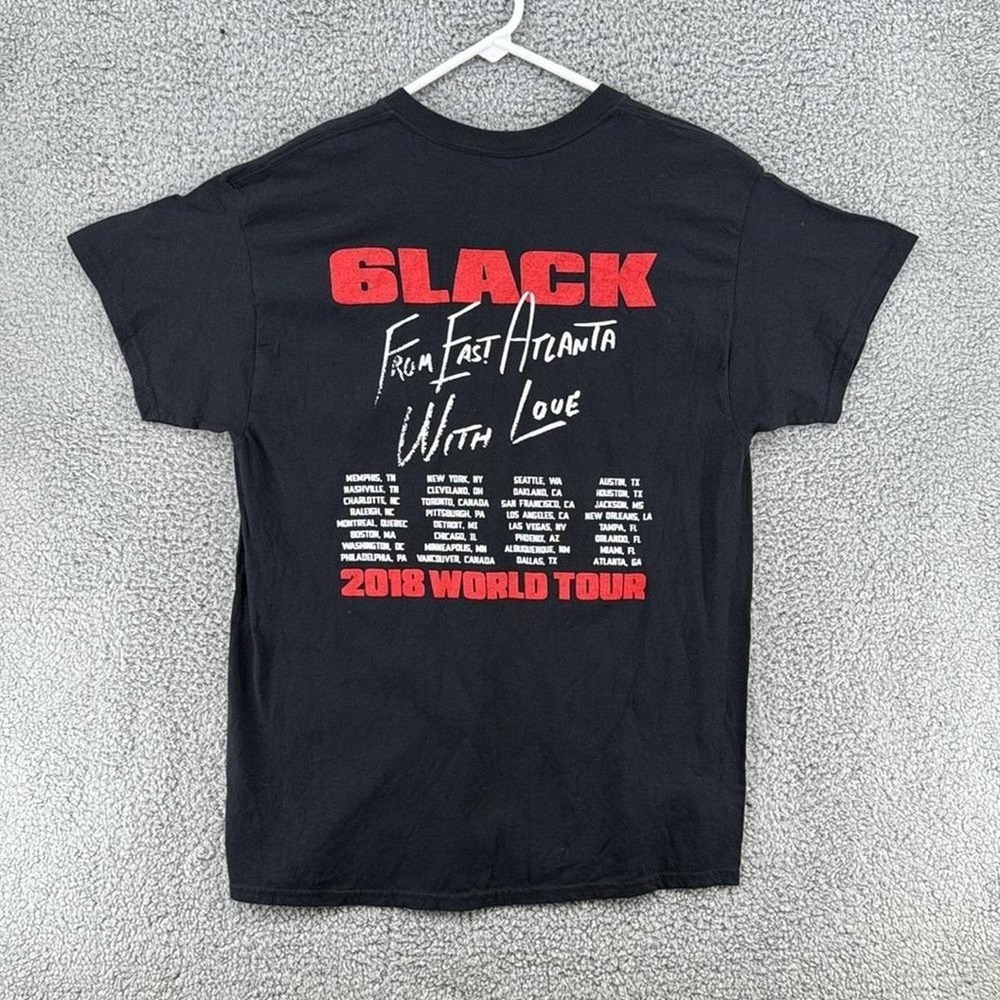 6LACK From East Atlanta With Love 2018 World Tour Graphic T-Shirt Black Mens M - Picture 3 of 4